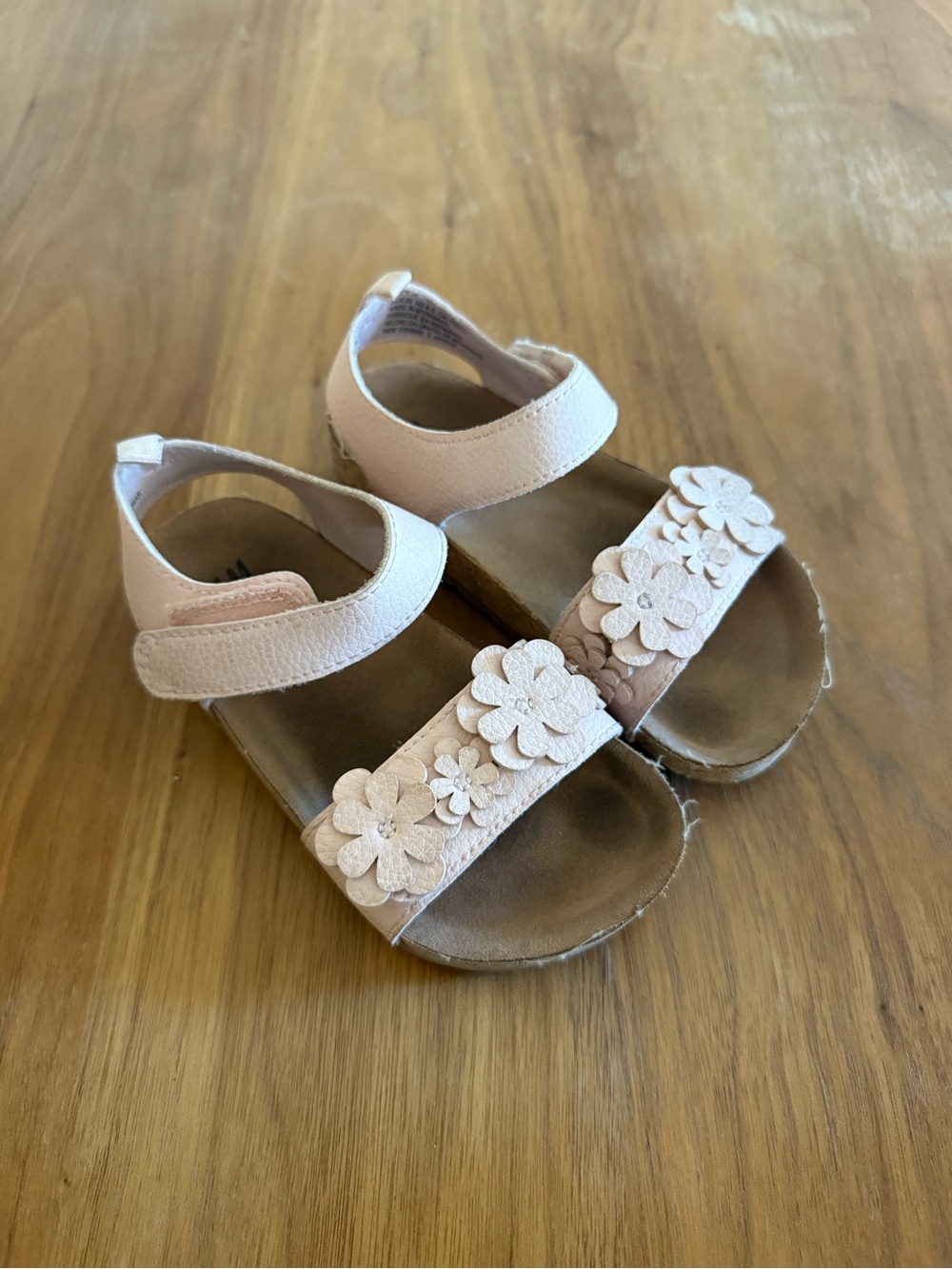 H&M Light Pink Floral Strap Sandals for Kids